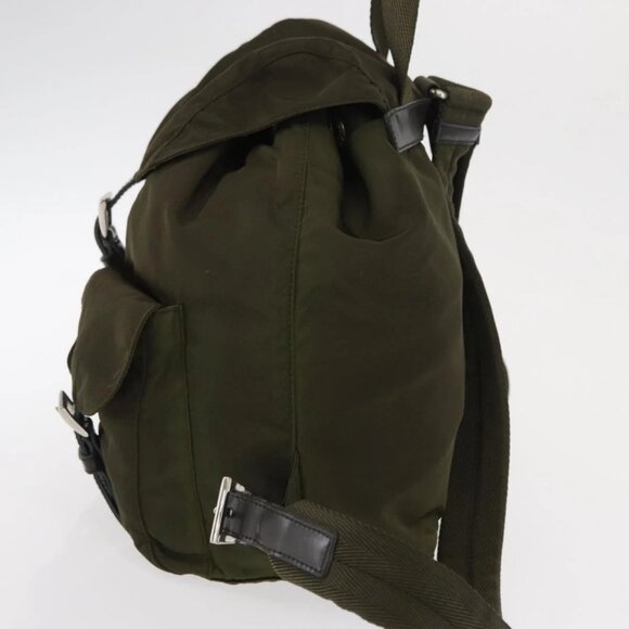 PRADA Backpack Nylon Green Silver Auth kk575 main image 11